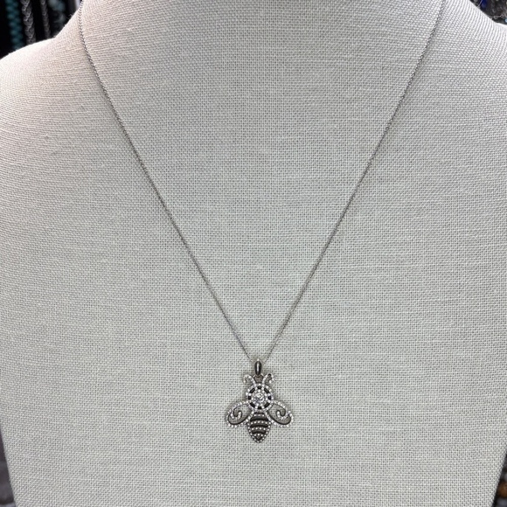 Brighton Silver Tone Bee Pendant Necklace